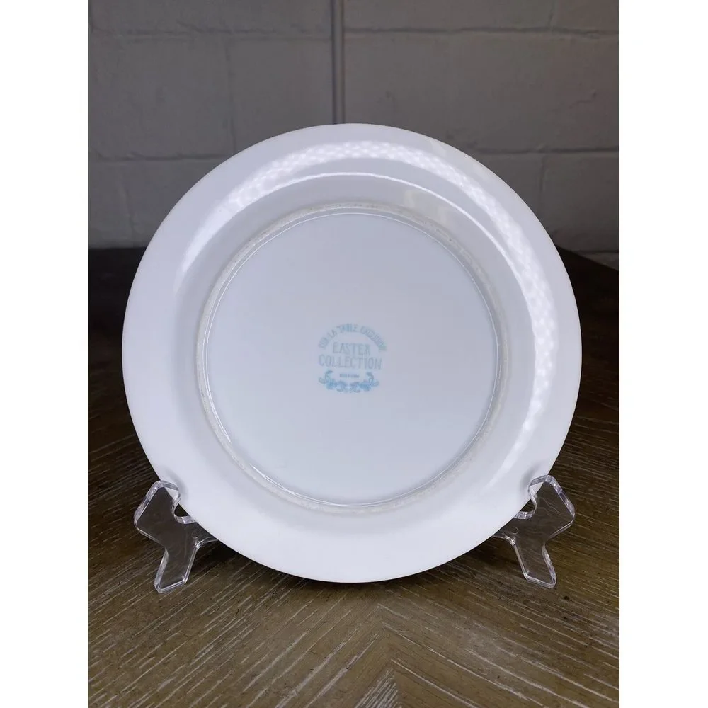 Sur la‎ Table Easter Collection Blue Bunny Rabbit Salad Bread Plate Decor Egg